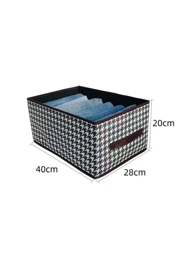 إس إن إتش صندوق تخزين قابل للطي مع غطاء - سلة تنظيم قماشية للملابس والألعاب وصندوق السيارة | صندوق تخزين منزلي أنيق باللونين الأسود والأبيض (منظم متعدد الأغراض) - Image 3